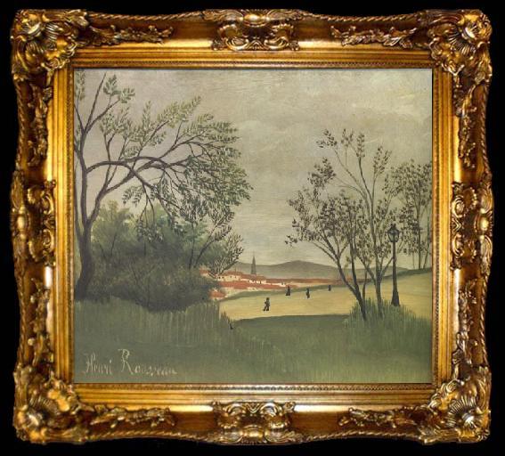 framed  Henri Rousseau View of Saint-Cloud from the Heights of Bellevue, ta009-2